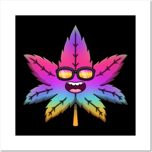 Cool Colorful Weed Leaf Posters and Art